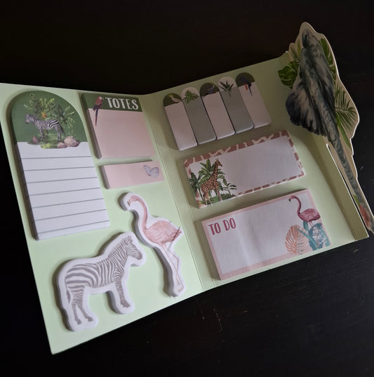 Carnet de notes adhésives et marque-pages "Jungle Sauvage"