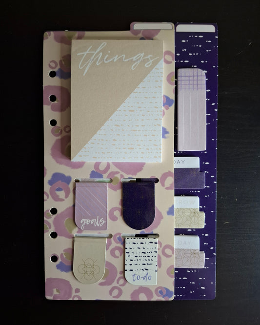 Kit d'accessoires et marque-pages aimantés pour organiseur A5 "Boho & Rituels"