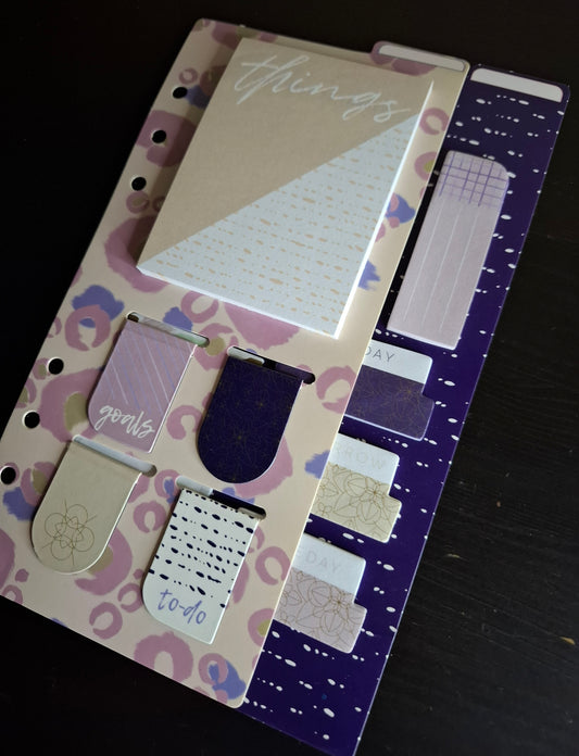Kit d'accessoires et marque-pages aimantés pour organiseur A5 "Boho & Rituels"