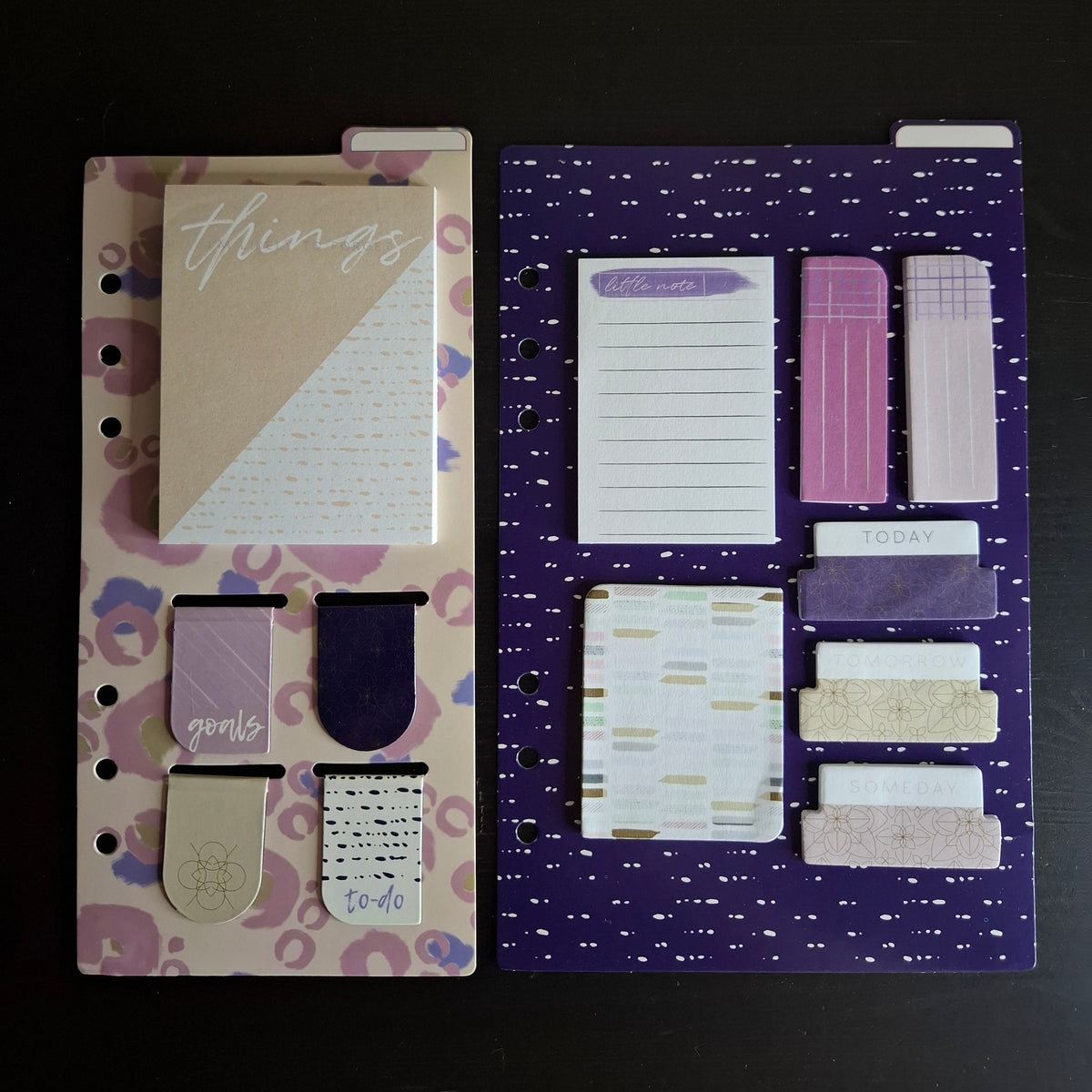 Kit d'accessoires et marque-pages aimantés pour organiseur A5 "Boho & Rituels"