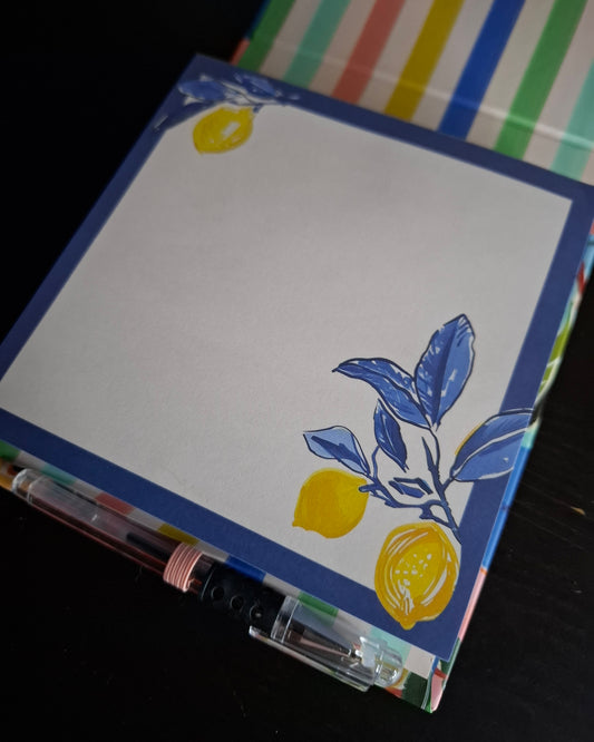 Bloc-notes nomade et son stylo "Citrons d'Amalfi"