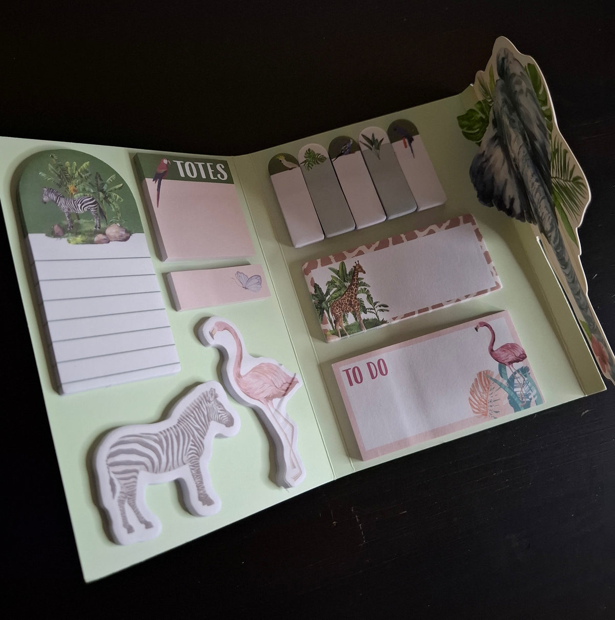 Carnet de notes adhésives et marque-pages "Jungle Sauvage"